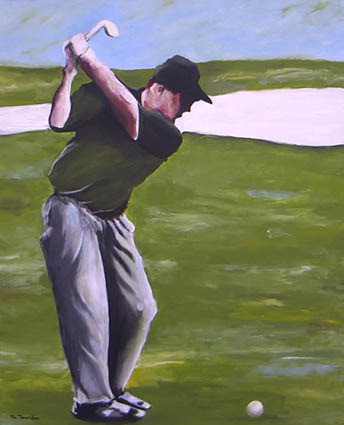 Golfeur  en plein swing - Thierry Jourdan