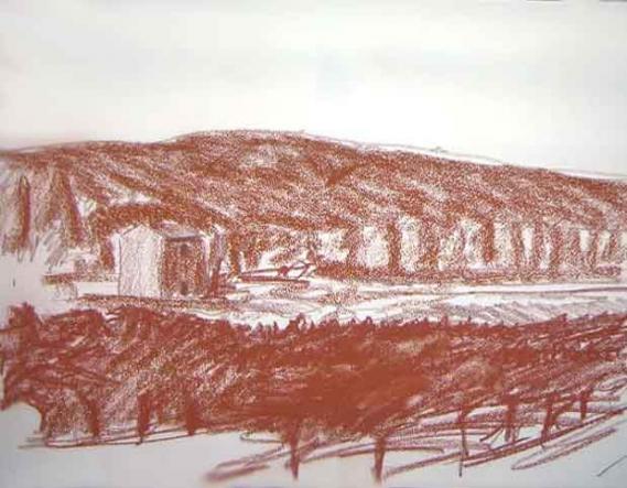 Cabanon devant le Mont Ventoux. - Thierry Jourdan