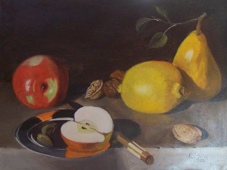 Nature morte aux pommes - Bernard Morin - Cliquer pour afficher en grand
