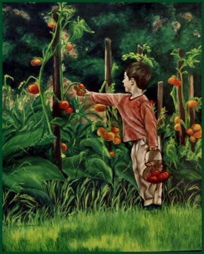 Yoan au potager - Virginie Charamnac