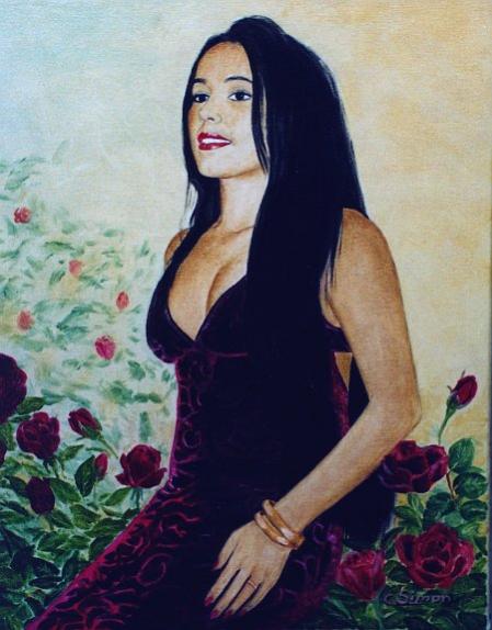 Girl with roses - Cati Simon