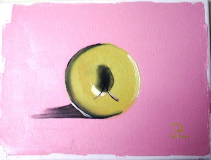 pomme verte sur fond rose - Jean-Philippe Bautista - Click to enlarge