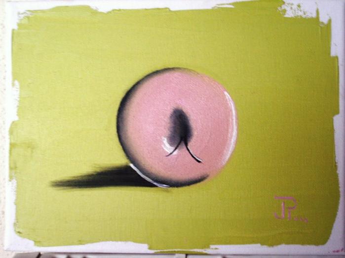 pomme rose sur fond vert - Jean-Philippe Bautista - Click to enlarge
