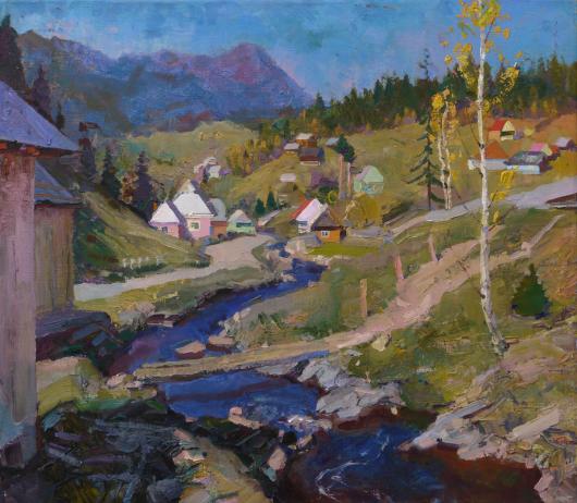Landscape with a river in Synevirska Polyana - Victor Onyshchenko