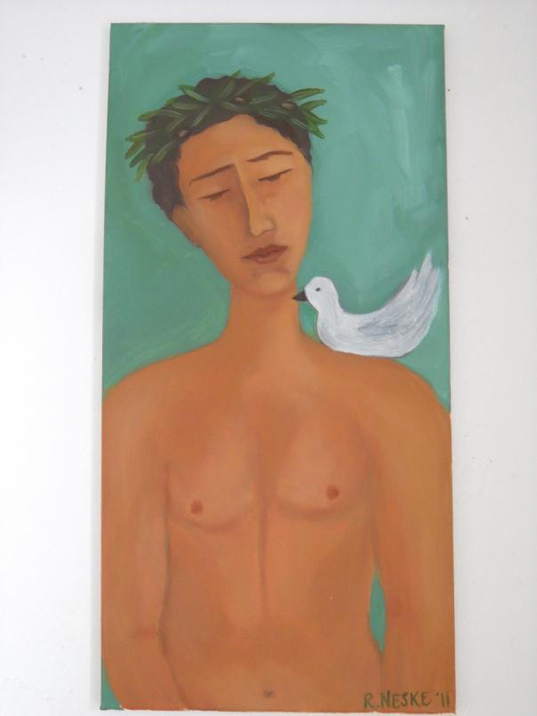 Boy with dove - Rita A Neske - Cliquer pour afficher en grand