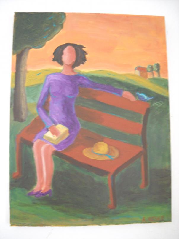 Woman on bench - Rita A Neske - Cliquer pour afficher en grand