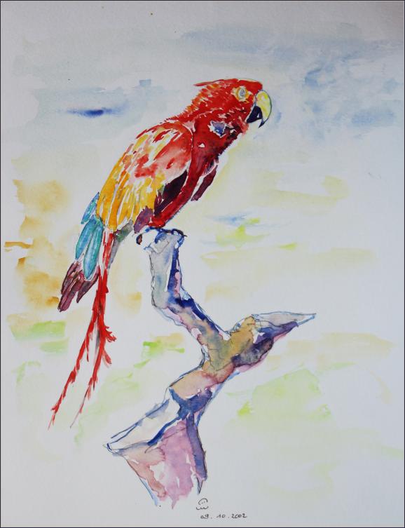2002 Perroquet. Parrot. - Jean-Pierre Milesi - Click to enlarge