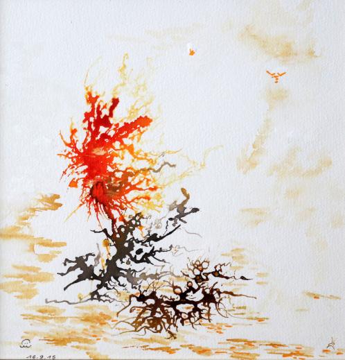 2015 Fleur rouge, Red flower - Jean-Pierre Milesi