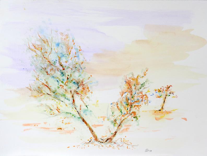 2017 Arbres jumeaux, Twin trees - Jean-Pierre Milesi - Cliquer pour afficher en grand
