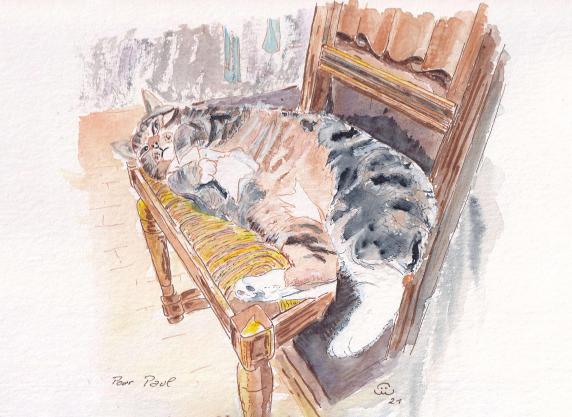 2021 Chat pour Paul. Cat for Paul - Jean-Pierre Milesi