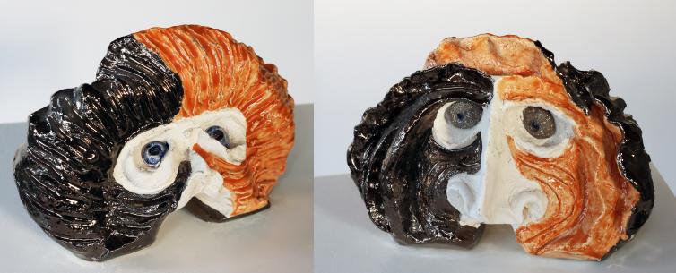 Double-face noir-orange (18x15cm) - Jean-Pierre Milesi - Click to enlarge
