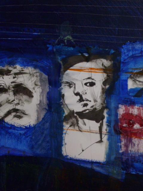 visages en bleu et noir - Bruno des Grottes