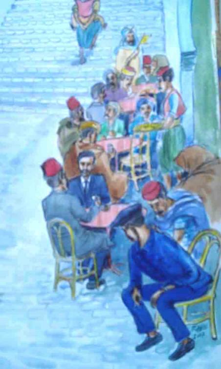 Café dans la casbah d'Alger - Mohamed Labidi