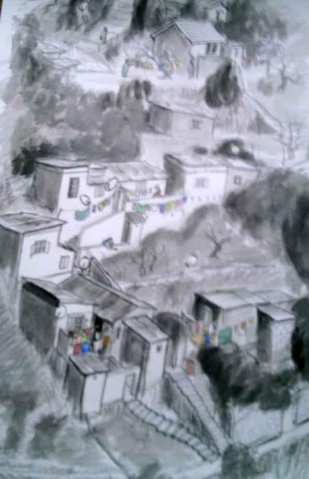 Maisonnettes sur falaise - Mohamed Labidi