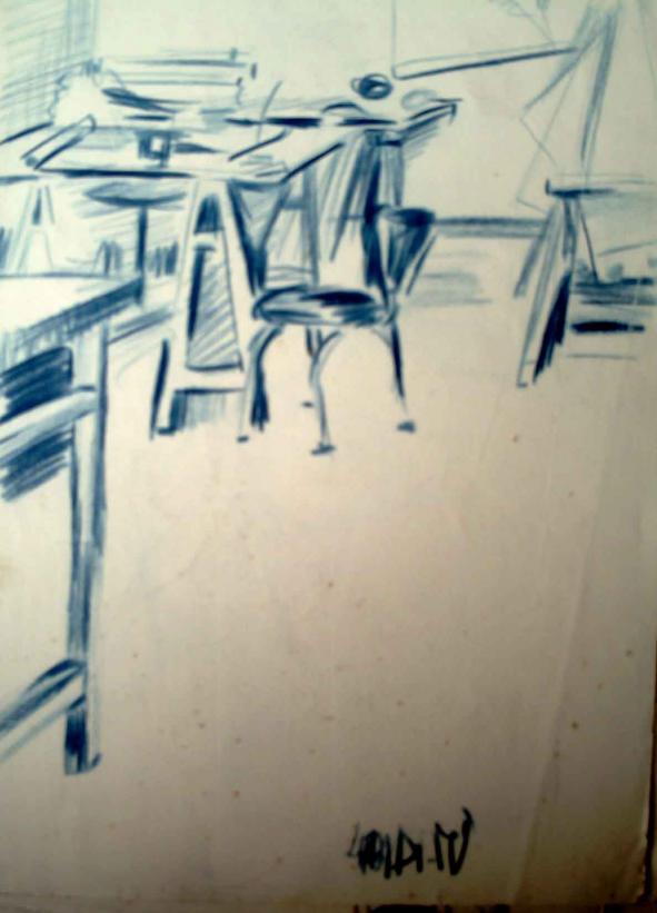 Croquis de l'atelier. - Mohamed Labidi - Click to enlarge