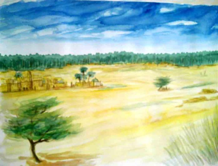 Palmeraie à l'horizon - Mohamed Labidi - Cliquer pour afficher en grand
