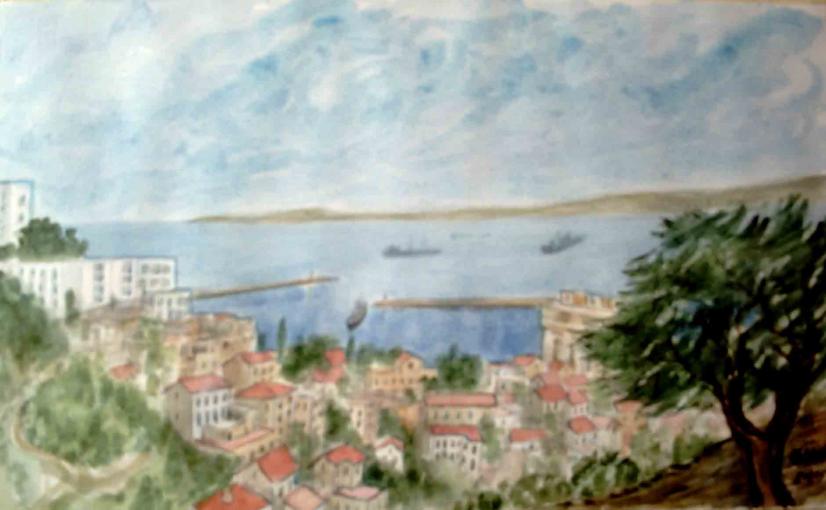Vue sur le port d'Alger - Mohamed Labidi - Cliquer pour afficher en grand