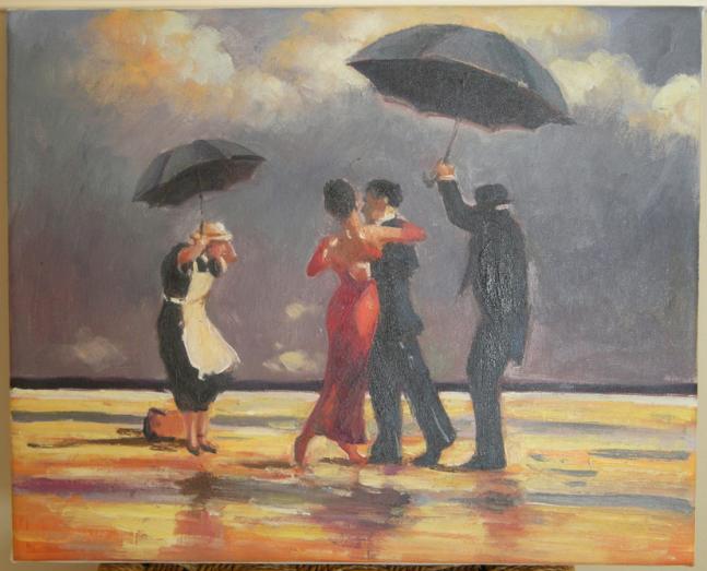 Vettriano - Le majordome chantant - Alain Dreyer - Cliquer pour afficher en grand