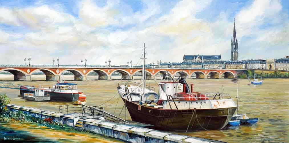 Bordeaux - le pont de pierre et le Paliria - Patrice Levoin - Click to enlarge
