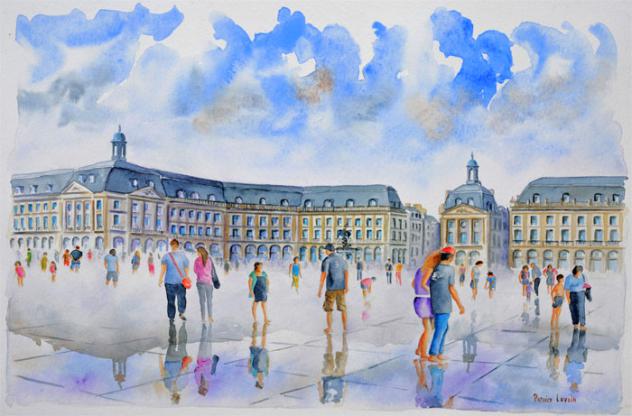 Bordeaux - Le miroir d'eau - Patrice Levoin - Cliquer pour afficher en grand