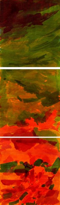 triptyque vert et rouge - Gautier de Rivery