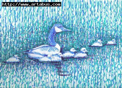 Geese in the Haze - Suzanne Berton