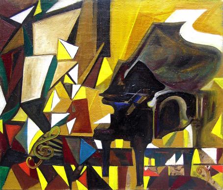 Composition With Grand Piano - Rusiko Plaksina