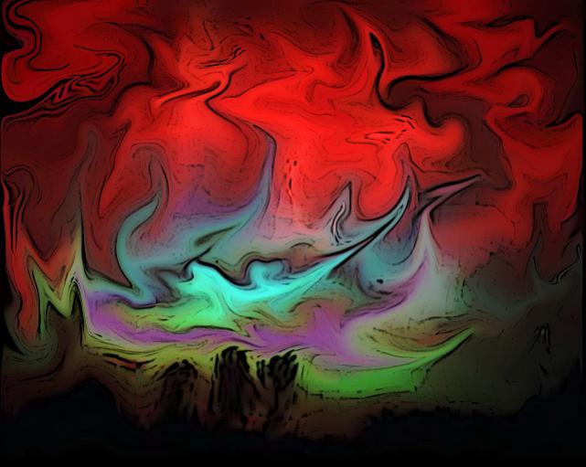 le ciel rouge - Nicole Bourgait - Click to enlarge