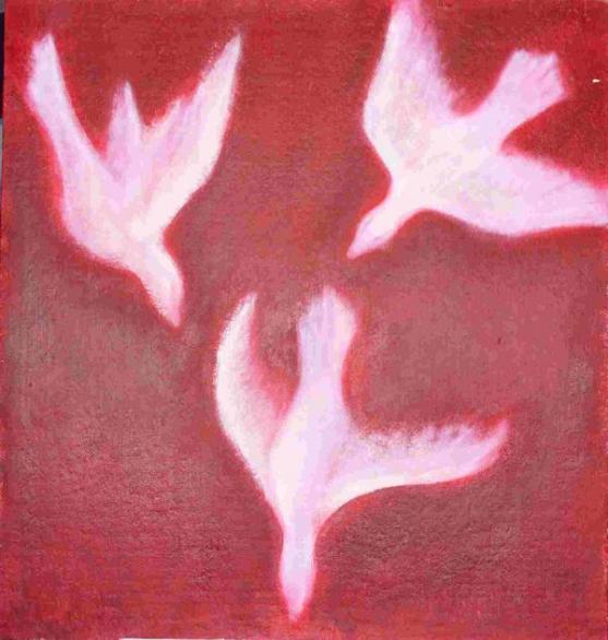 Doves Against a Red Sky - Francisco Flores