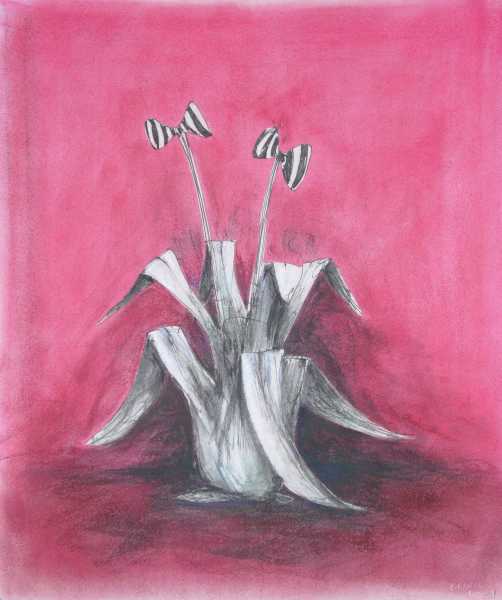 spiral flowers on red - Francisco Flores