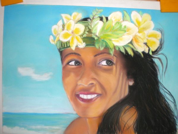 Tahitienne Pastel On Paper Marie Claire Ricaux