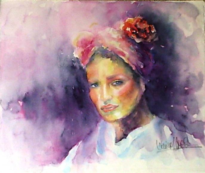 Antillaise à la fleur - Viviane Micard-Badaroux - Cliquer pour afficher en grand