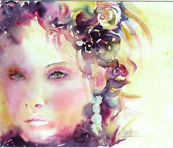 Femme fleurs - Viviane Micard-Badaroux - Click to enlarge