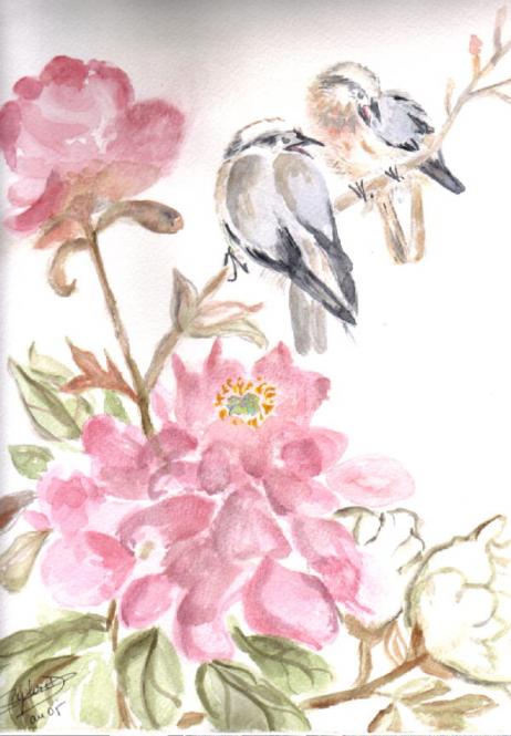 fleurs : sur le magnolia - Sylvaine Pernice