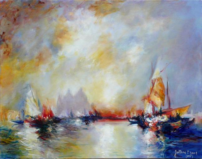 Coucher de soleil (violacé) sur la Salute - Philippe Juttens - Cliquer pour afficher en grand