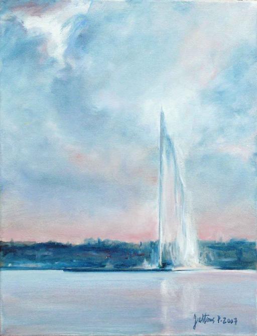 Jet d'eau rose-bleuté (n°4) - Philippe Juttens