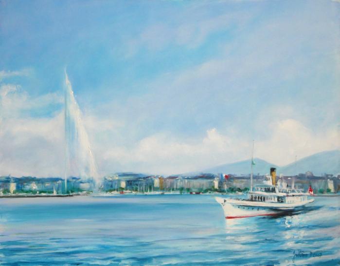 Jet d'eau et Vapeur, Genève - Philippe Juttens - Cliquer pour afficher en grand