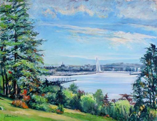 La rade de Genève et le grand Cèdre - Philippe Juttens