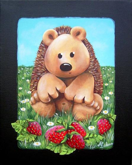 Hérisson et fraises - Myriam Lakraa