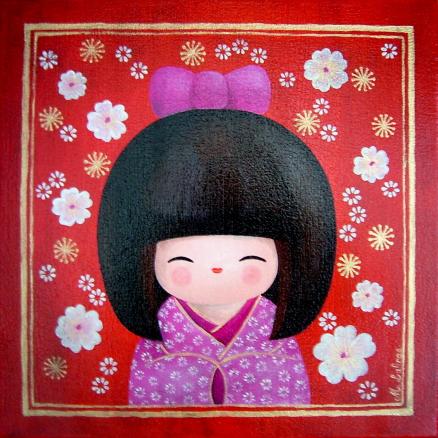 Kokeshi fleurie - Myriam Lakraa