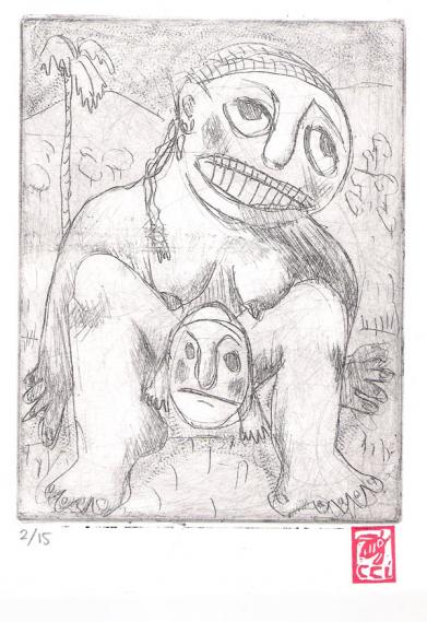 Tlazolteoltl giving birth - Claudia Caponi