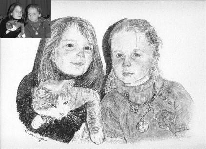 Deux soeurs et un chat - Elodie Aumage