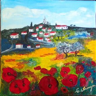 Village aux coquelicots - Elodie Aumage