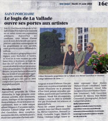 article presse Sud ouest expo LA VALLADE - Eve Oziol