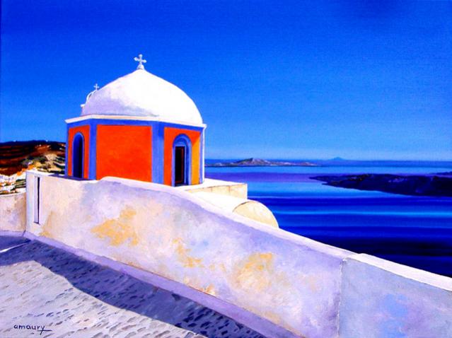 Eglise Agios Stylinos à Fira - Ile de Santorin - Amaury - Cliquer pour afficher en grand