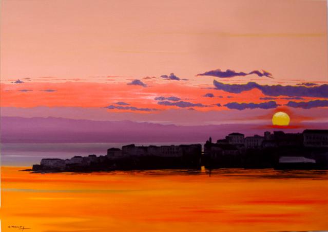 Coucher de soleil sur la citadelle d’Ajaccio, Cors - Amaury - Click to enlarge