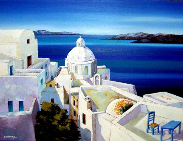Eglise agios Yannis à Fira - Ile de Santorin - Amaury - Cliquer pour afficher en grand