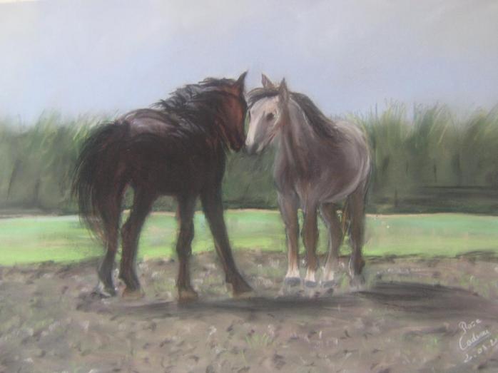 LES CHEVAUX - Rose Derrien - Cliquer pour afficher en grand
