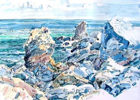 Seascape. Blue rocks - Catalin Botezatu