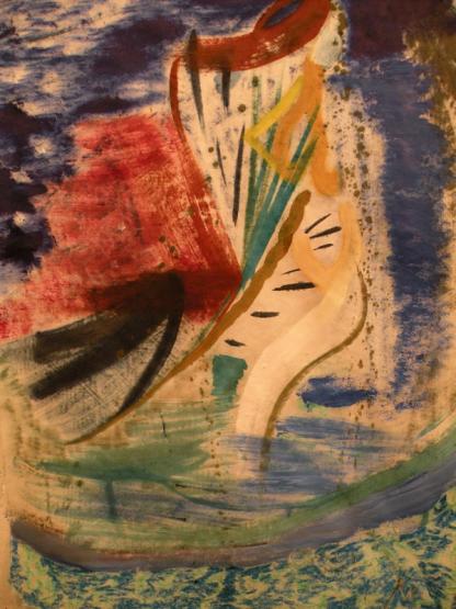 Woman Bathing in the River by the Rocks - Ian Malloy